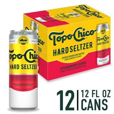 Topo Chico Hard Seltzer Strawberry Guava Hard Seltzer 4.7% ABV Cans - 12-12 Fl. Oz. - Image 1