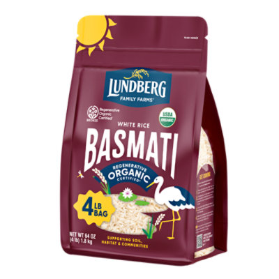 Lundberg Family Farms Organic California White Basmati Rice - 4 Lb