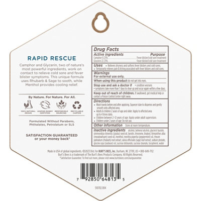 Burts Bees Rescue Cold Sore Treatment - .07 Oz - Image 2