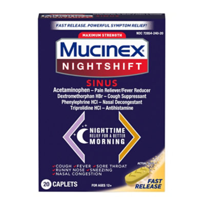 Mucinex Sinus-Max And Nightshift Caplets - 20 Count - Image 2