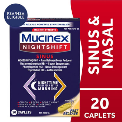 Mucinex Sinus-Max And Nightshift Caplets - 20 Count - Image 2