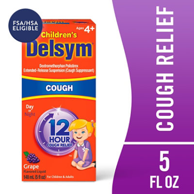 Delsym Childrens Grape Cough Relief Liquid - 5 Fl. Oz. - Image 2