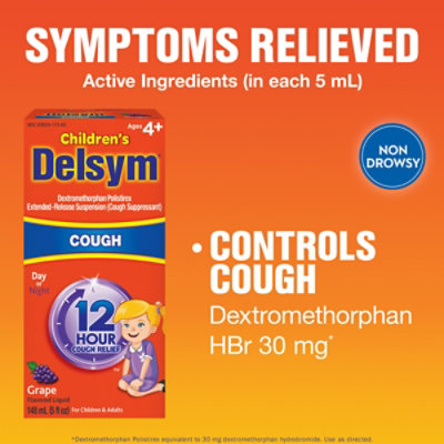 Delsym Childrens Grape Cough Relief Liquid - 5 Fl. Oz. - Image 4