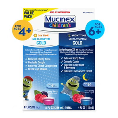 Mucinex Childrens MuLiteri Symptom Day & Night Cold Relief Liquid - 8 Fz - Image 4