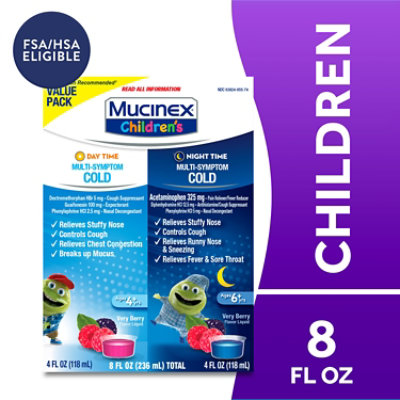 Mucinex Childrens MuLiteri Symptom Day & Night Cold Relief Liquid - 8 Fz - Image 2