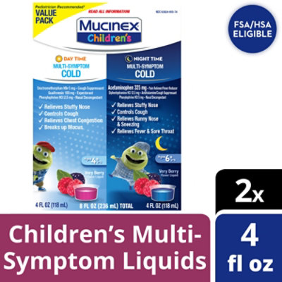 Mucinex Childrens MuLiteri Symptom Day & Night Cold Relief Liquid - 8 Fz - Image 1