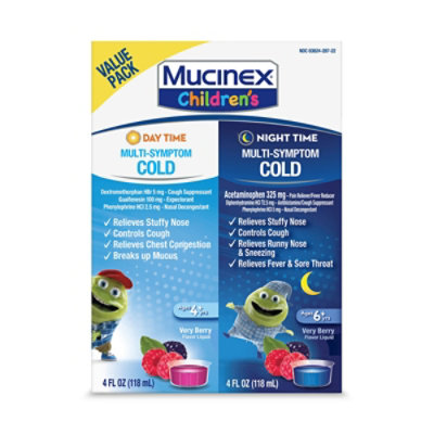 Mucinex Childrens MuLiteri Symptom Day & Night Cold Relief Liquid - 8 Fz - Image 3