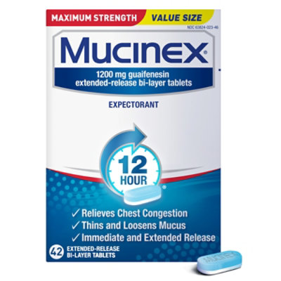 Mucinex Cough Supressant And Expectorant 1200 mg - 42 Count - Image 2