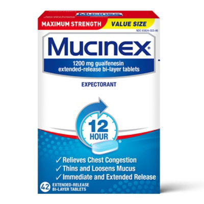 Mucinex Cough Supressant And Expectorant 1200 mg - 42 Count - Image 3