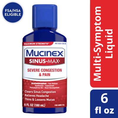 Mucinex Sinus-Max - 6 Fl. Oz. - Image 1