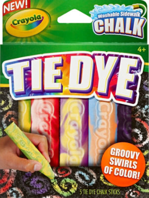 Crayola Tie Dye Washable Sidewalk Chalk - 5 Count - Image 1