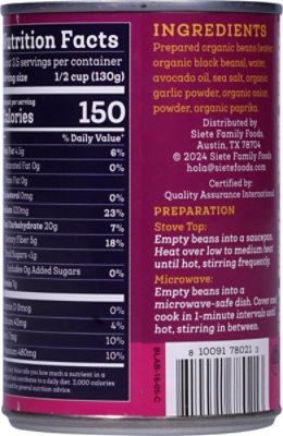 Siete Refried Black Beans - 16 Oz - Image 5