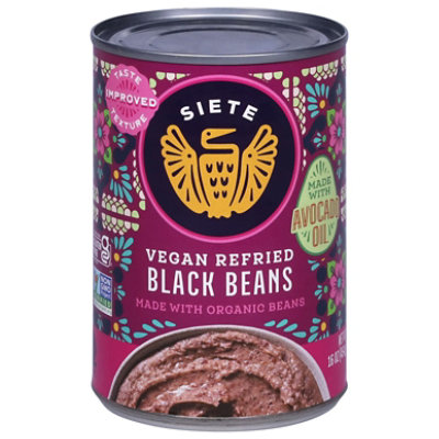 Siete Refried Black Beans - 16 Oz - Image 1