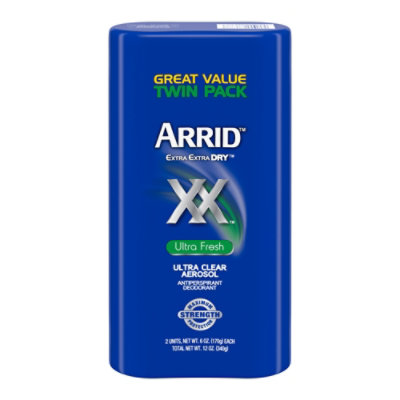 Arrid Extra Extra Fresh Ultra Clear Aerosol Antiperspirant Deodorant Twin Pack - 2-6 Fl. Oz. - Image 1