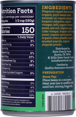 Siete Refried Ranchero Beans - 16 Oz - Image 5