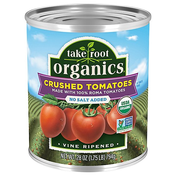 Take Root Organics No Salt Added Crushed Tomatoes - 28 Oz