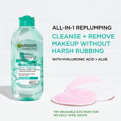 Garnier SkinActive Micellar Hyaluronic Acid Replumping Cleansing Water - 13.5 Fl. Oz. - Image 1