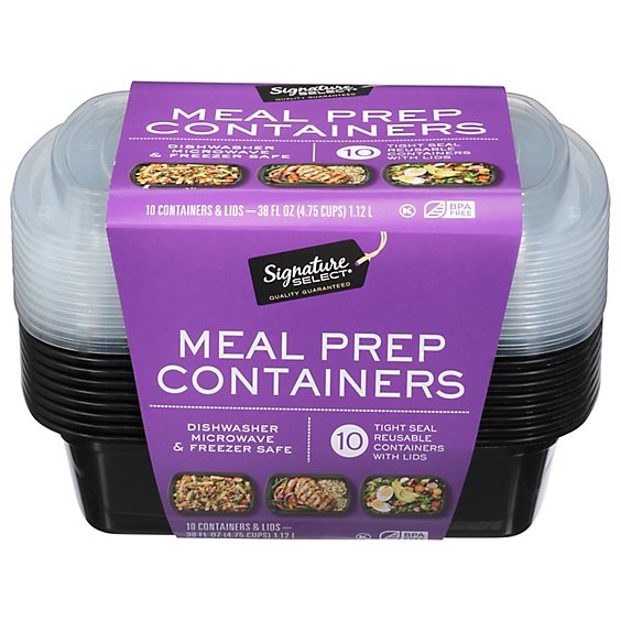 Signature Select Meal Prep Containers With Lids - 10 CT - Safeway