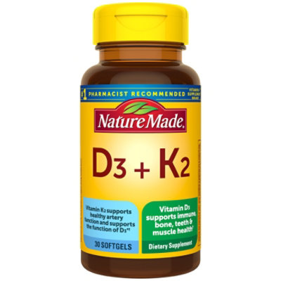 Nature Made Vitamin D3 K2 Softgel - 30 Count - Image 1