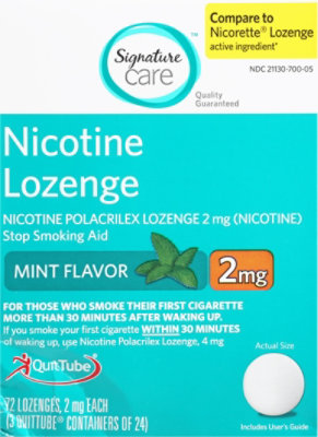 Signature Select/Care Nicotine Lozenge Mint 2mg - 72 Count - Image 2