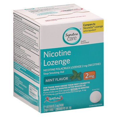 Signature Select/Care Nicotine Lozenge Mint 2mg - 72 Count - Image 1