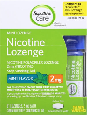 Signature Select/Care Nicotine Lozenge Mint Mini 2mg - 81 Count - Image 2