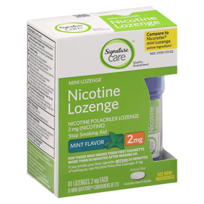 Signature Select/Care Nicotine Lozenge Mint Mini 2mg - 81 Count - Image 1