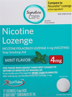 Signature Select/Care Nicotine Lozenge Mint 4mg - 72 Count - Image 2