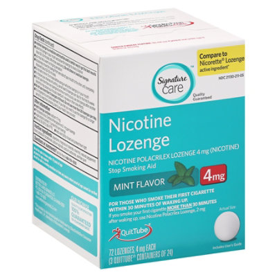 Signature Select/Care Nicotine Lozenge Mint 4mg - 72 Count - Image 1