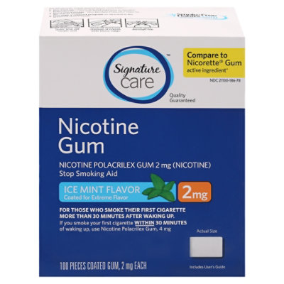 Signature Select/Care Nicotine Gum Coated Ice Mint 2mg - 100 Count - Image 4