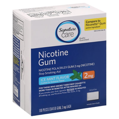 Signature Select/Care Nicotine Gum Coated Ice Mint 2mg - 100 Count - Image 1