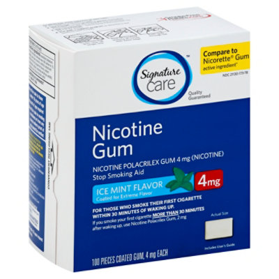 Signature Select/Care Nicotine Gum Coated Ice Mint 4mg - 100 Count - Image 1