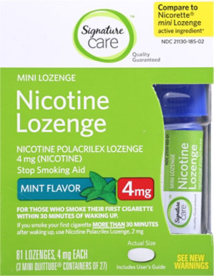 Signature Select/Care Nicotine Lozenge Mint Mini - 81 Count - Image 2