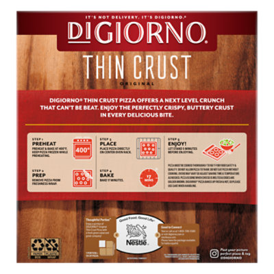 DiGiorno Classic Thin Crust Four Cheese 12 Inch Frozen Pizza - 23 Oz - Image 2