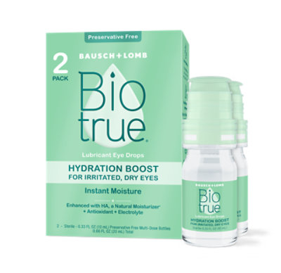 Biotrue Hydration Boost Lubricant Eye Drops Multipack - 2-0.33 Fl. Oz. - Image 1