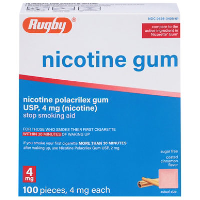 Rugby Nicotine Gum Cinnamon 4mg - 100 Count - Image 2
