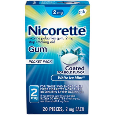 Nicorette White Ice Mint 2mg - 20 Count - Image 1