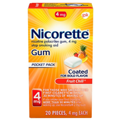 Nicorette 4mg Fruit Chill Gum - 20 Count - Image 1