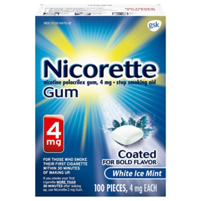 Nicorette Coated White Ice Mint Gum 4 Mg - 100 Count - Image 1