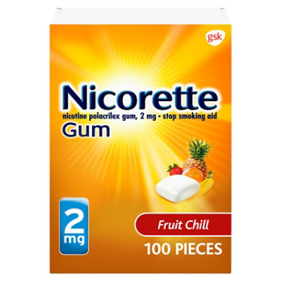 Nicorette 2 Mg Fruit Chill Gum - 100 Count - Image 1