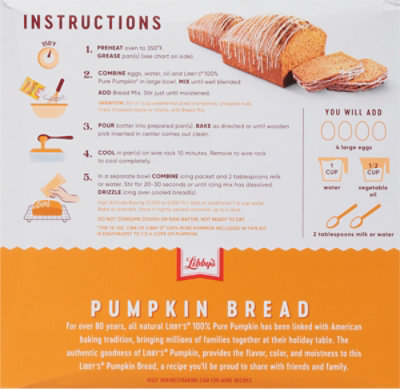Libby's Pumpkin Bread Kit - 57.75 Oz - Image 4