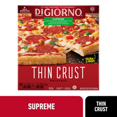 DiGiorno 12 Inch Supreme Originial Thin Crust Frozen Pizza Pack - 23.3 Oz - Image 1