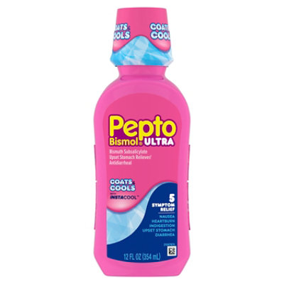 Pepto Bismol Ultra Coats And Cools With InstaCOOL Stomach Relief Liquid - 12 Fl. Oz. - Image 1