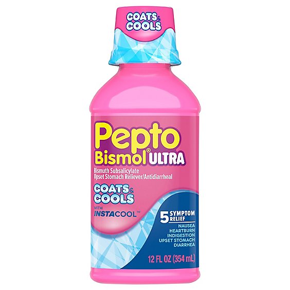 Pepto Bismol Ultra Coats And Cools With InstaCOOL Stomach Relief Liquid - 12 Fl. Oz.