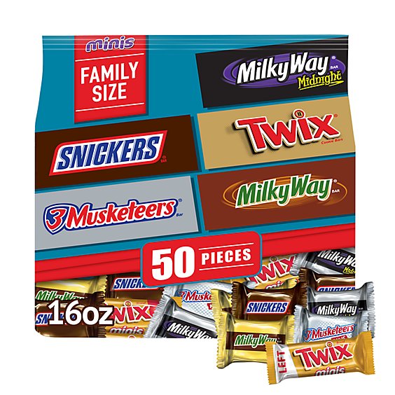 Mars Variety Pack Milk & Dark Chocolate Candy Bars Bag - 50 Count