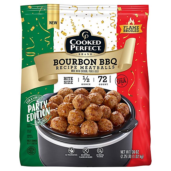 Cooked Perfect Bourbon Bbq MEachtballs - 36 Oz