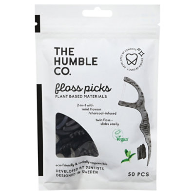 The Humble Co Dental Floss Picks Charcoal - 60 CT - Image 3