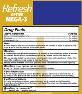 Refresh Optive Mega-3 Preservative Free Eye Drops - 60 CT - Image 5