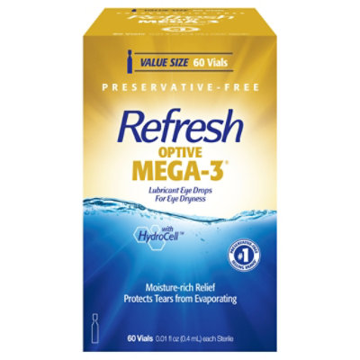 Refresh Optive Mega-3 Preservative Free Eye Drops - 60 CT - Image 2