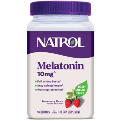 Natrol Strawberry Melatonin 10 mg Gummies - 140 Count - Image 1